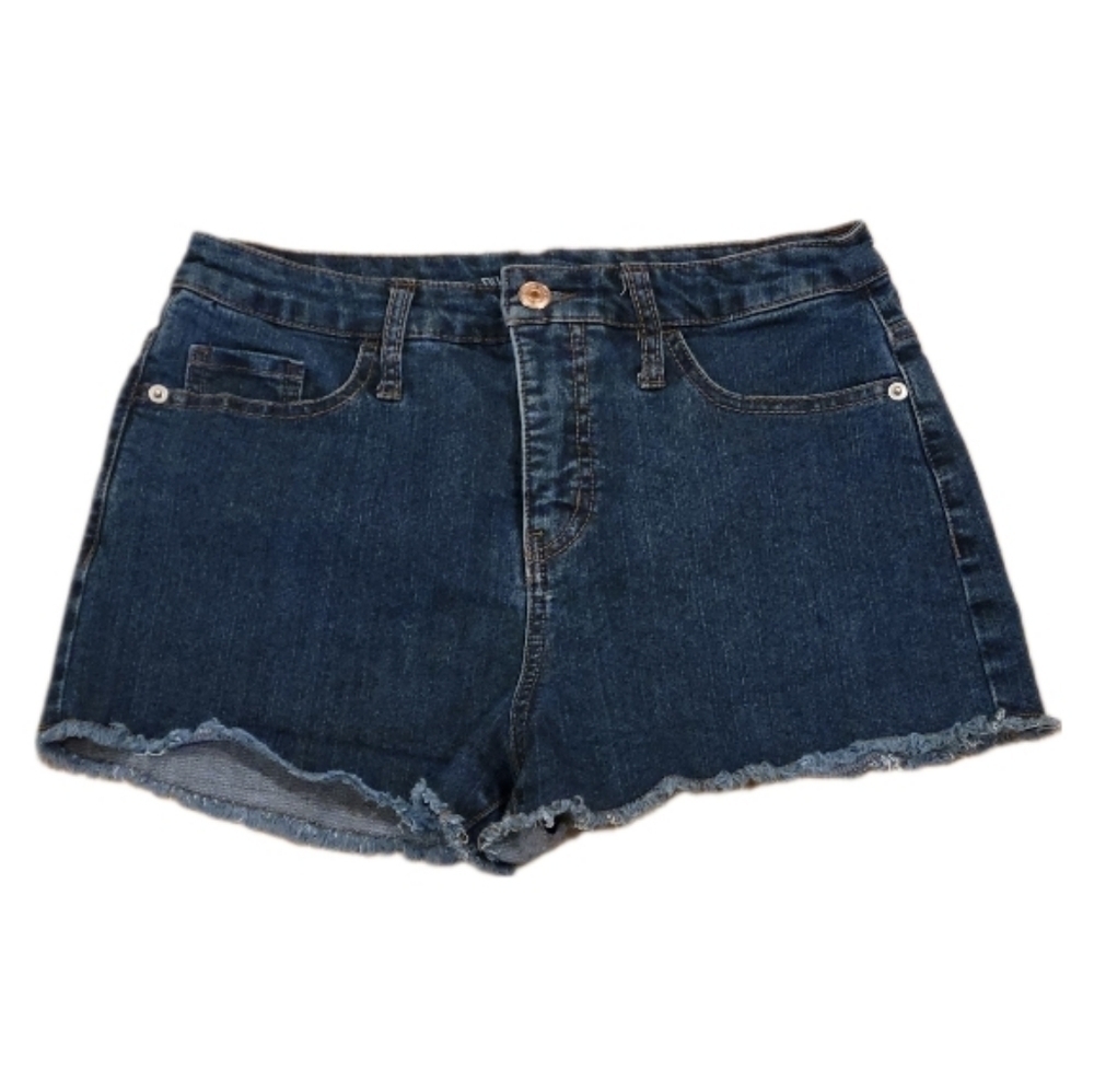 Denim Shorts Dark Wash Frayed Hem Casual Summer size 6
